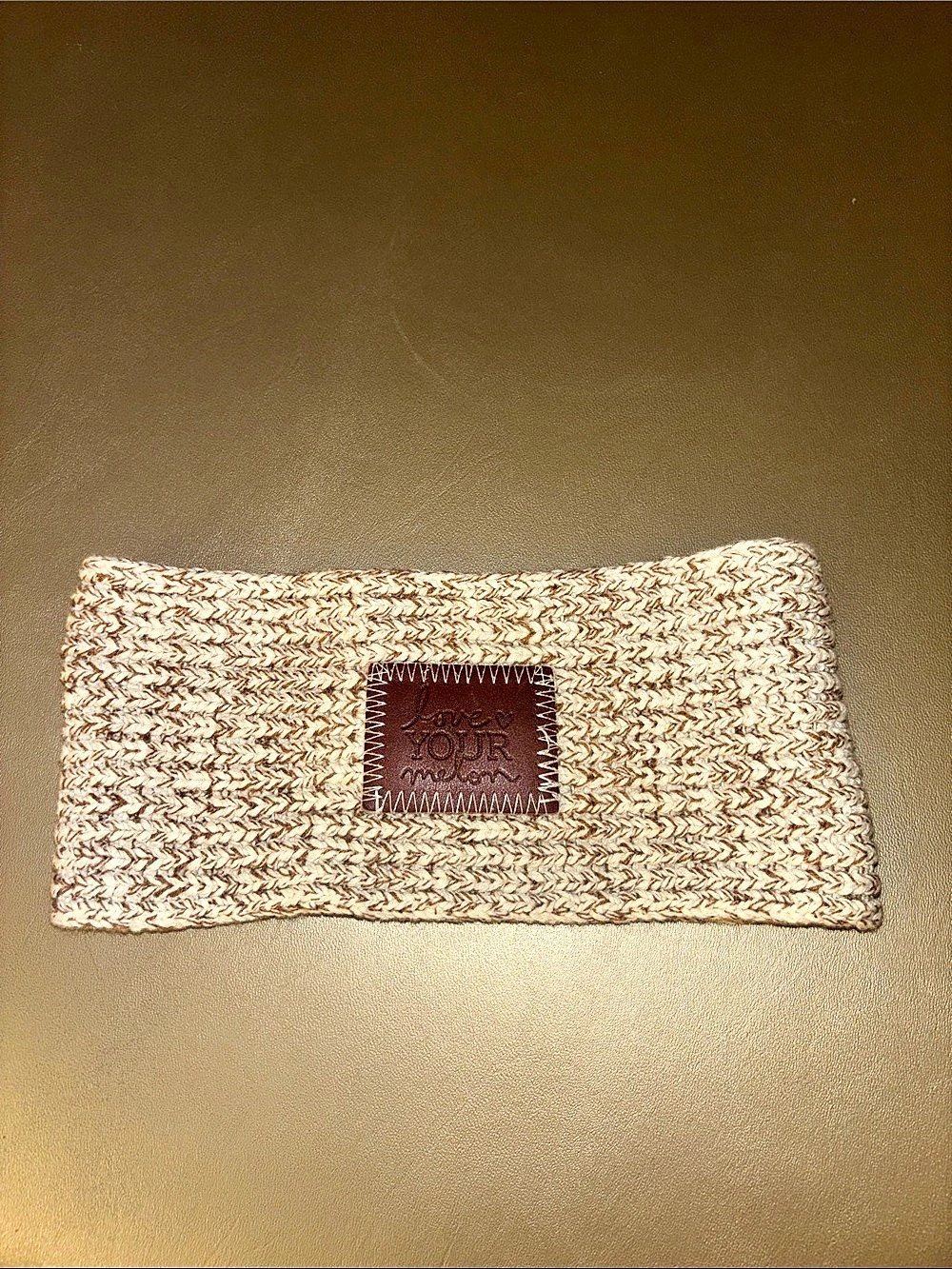 Love Your Melon Knit Wrap in Cream & Brown Like New